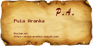Puia Aranka névjegykártya